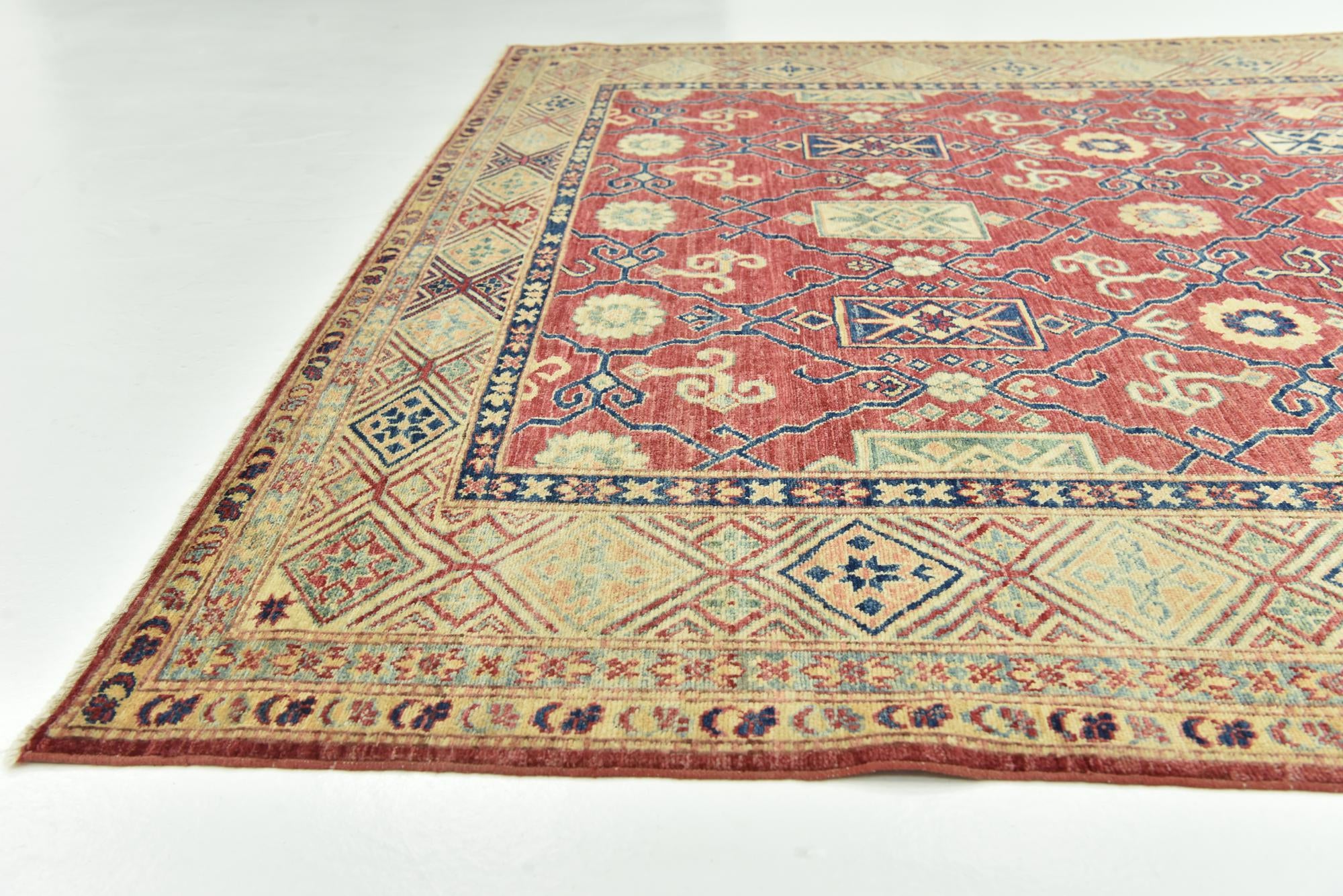 6' 8 x 9' 8 Hand Knotted Kazak Oriental Rug