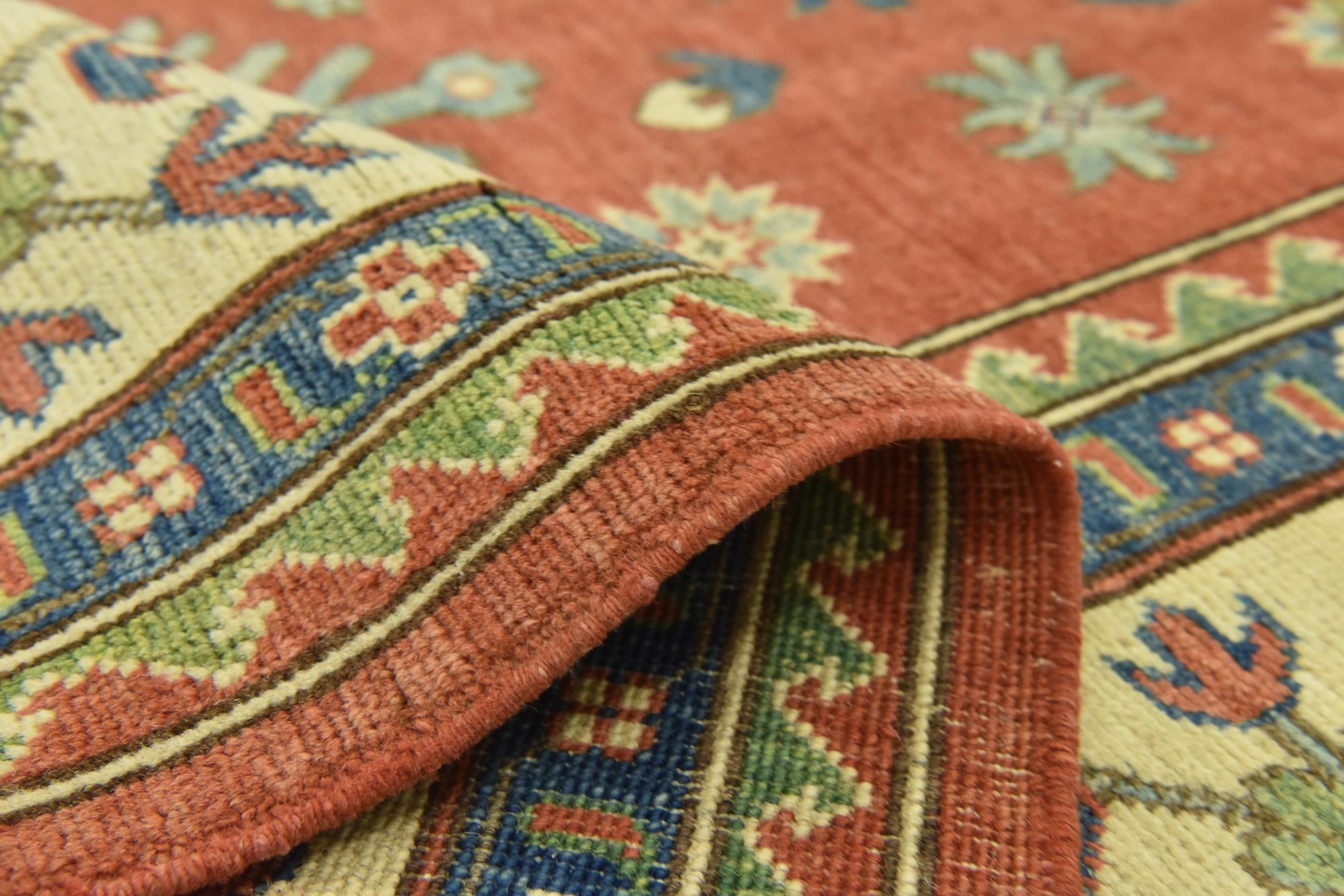 6' 1 x 9' 10 Hand Knotted Kazak Rug
