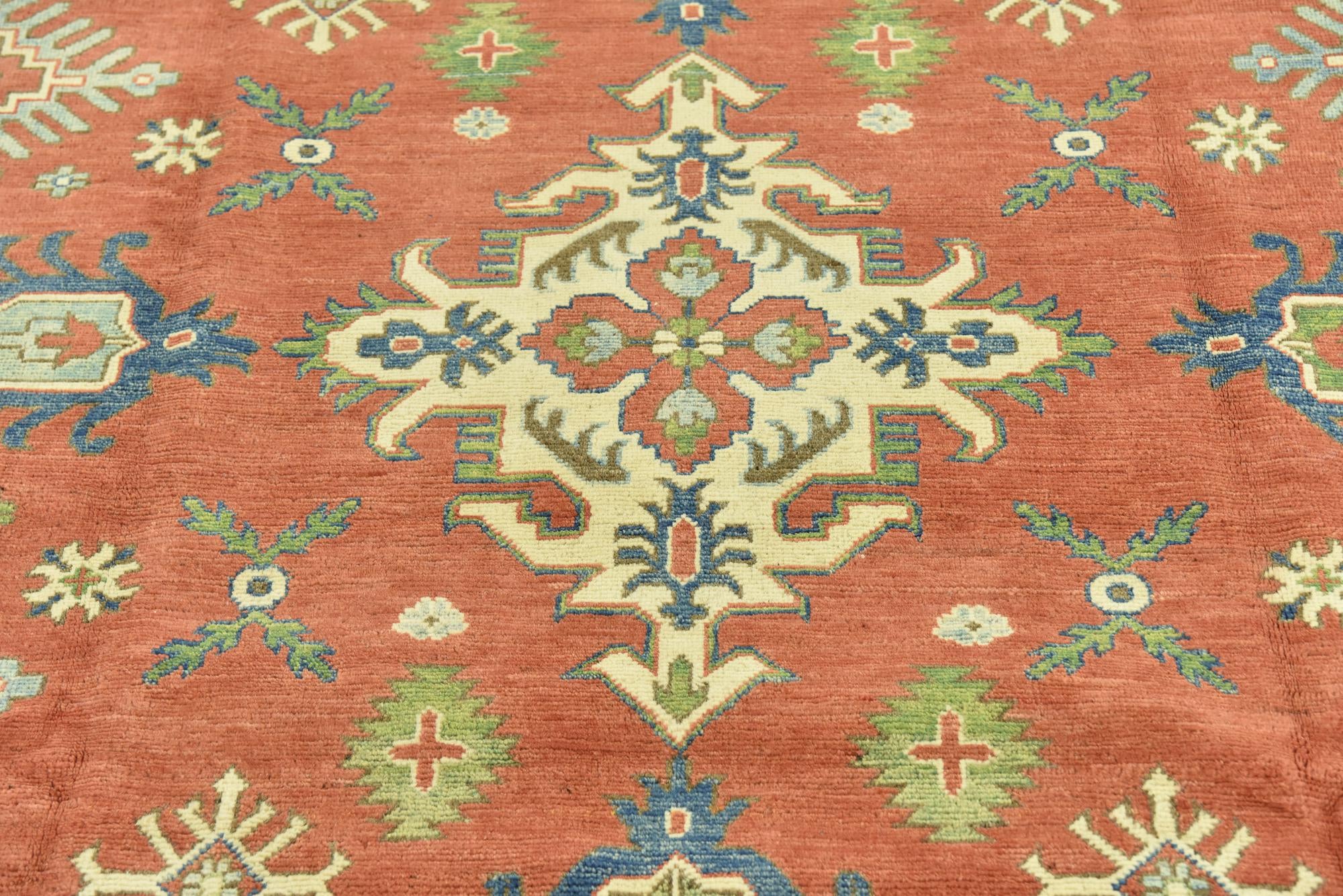 6' 1 x 9' 10 Hand Knotted Kazak Rug