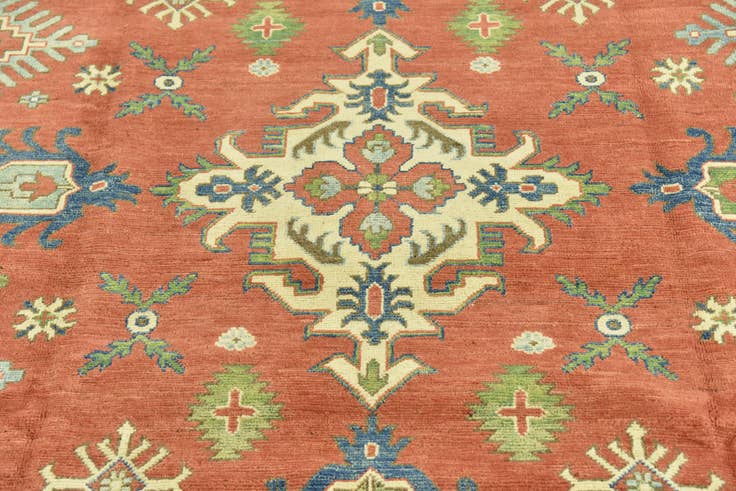 Detail image of 6' 1 x 9' 10 Hand Knotted Kazak Rug