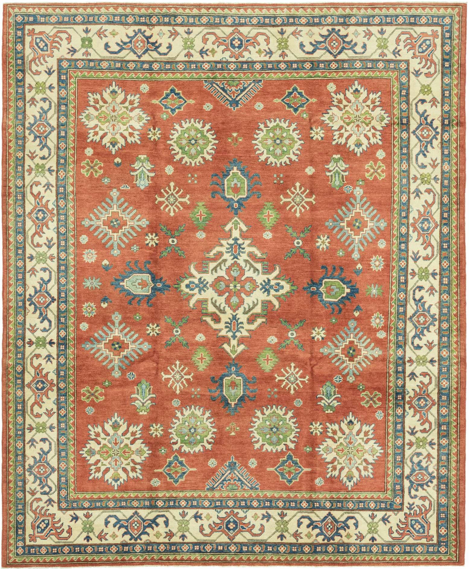 6' 1 x 9' 10 Hand Knotted Kazak Rug