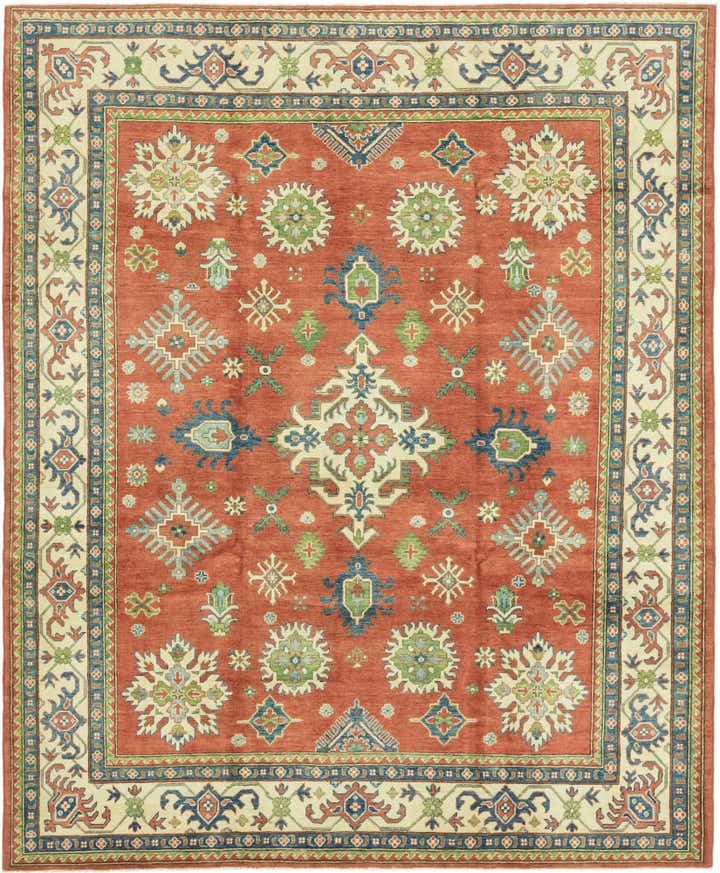 6' 1 x 9' 10 Hand Knotted Kazak Rug