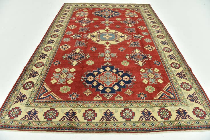 Detail image of 6' 8 x 9' 8 Hand Knotted Kazak Rug