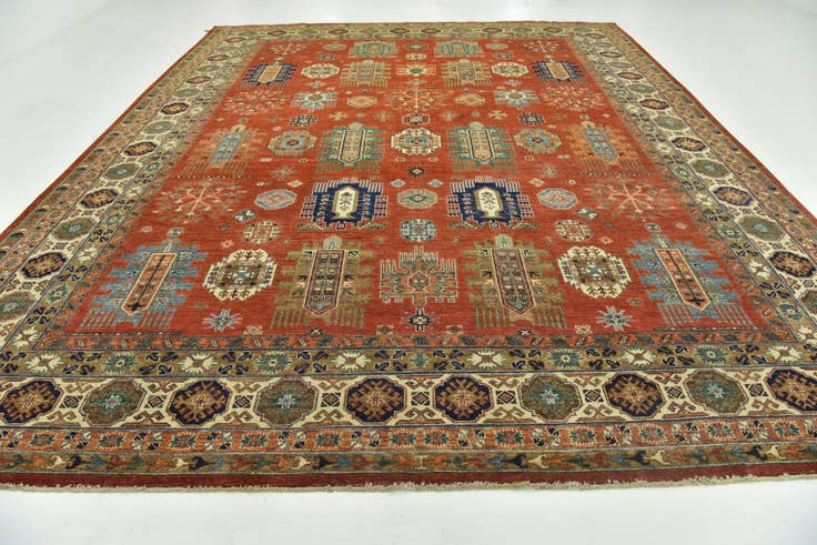 Detail image of 12' x 14' 8 Hand Knotted Kazak Rug