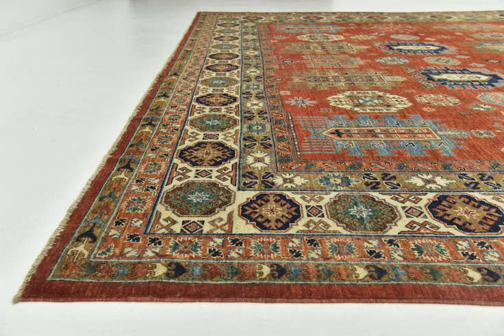 Detail image of 12' x 14' 8 Hand Knotted Kazak Rug