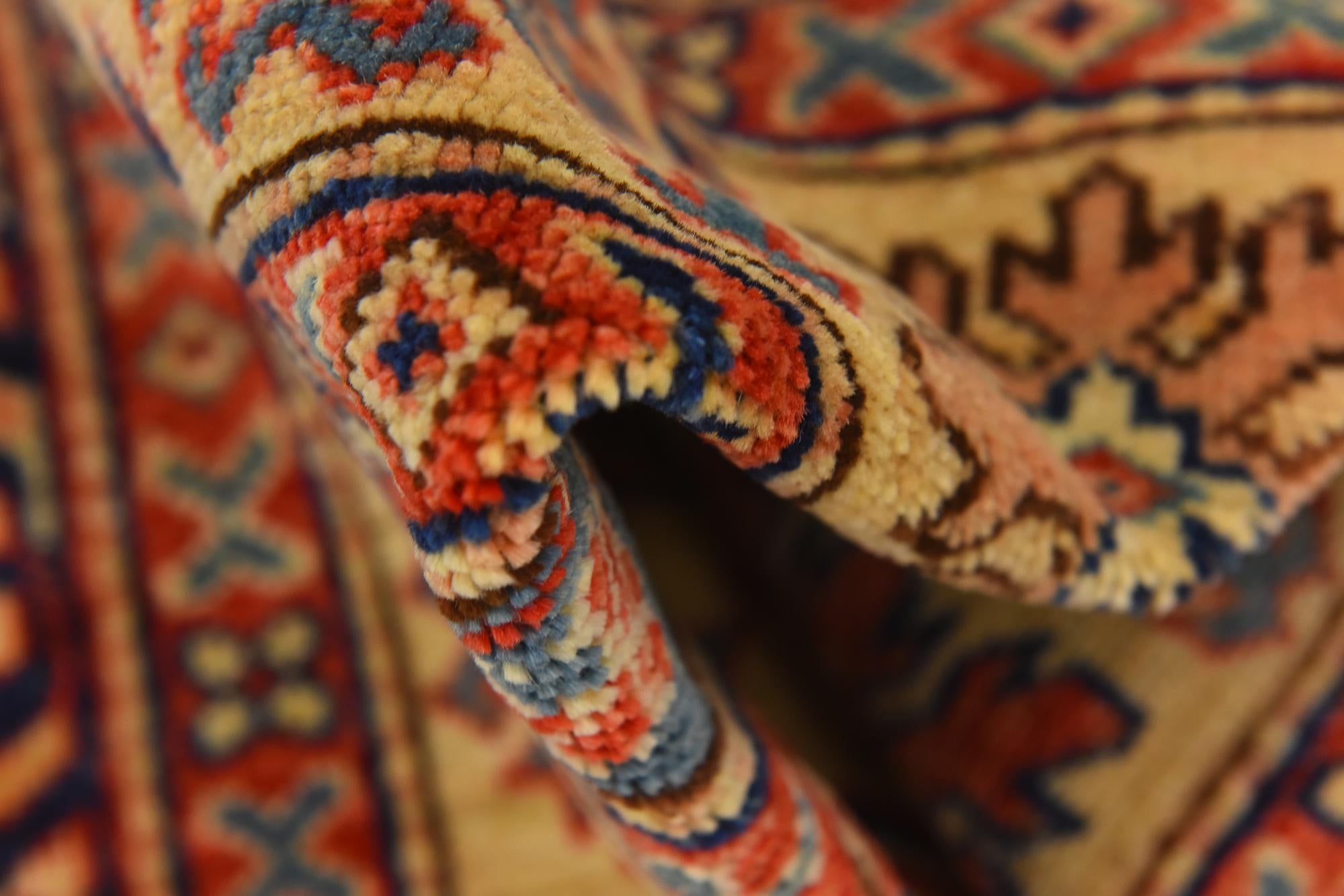 170cm x 235cm anudado a mano Kazak Alfombra Oriental