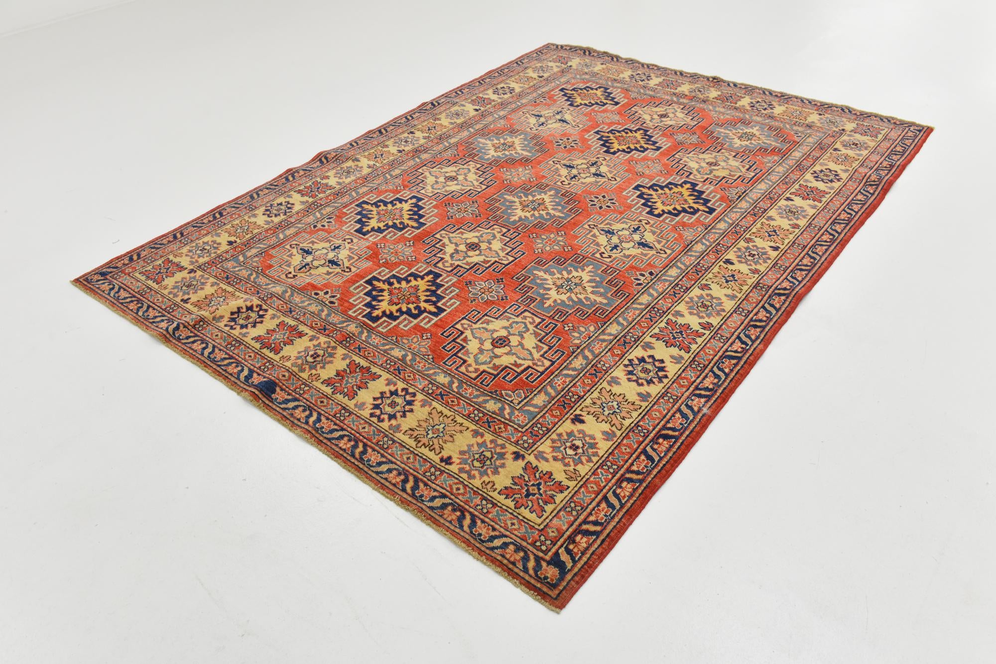 170cm x 235cm anudado a mano Kazak Alfombra Oriental