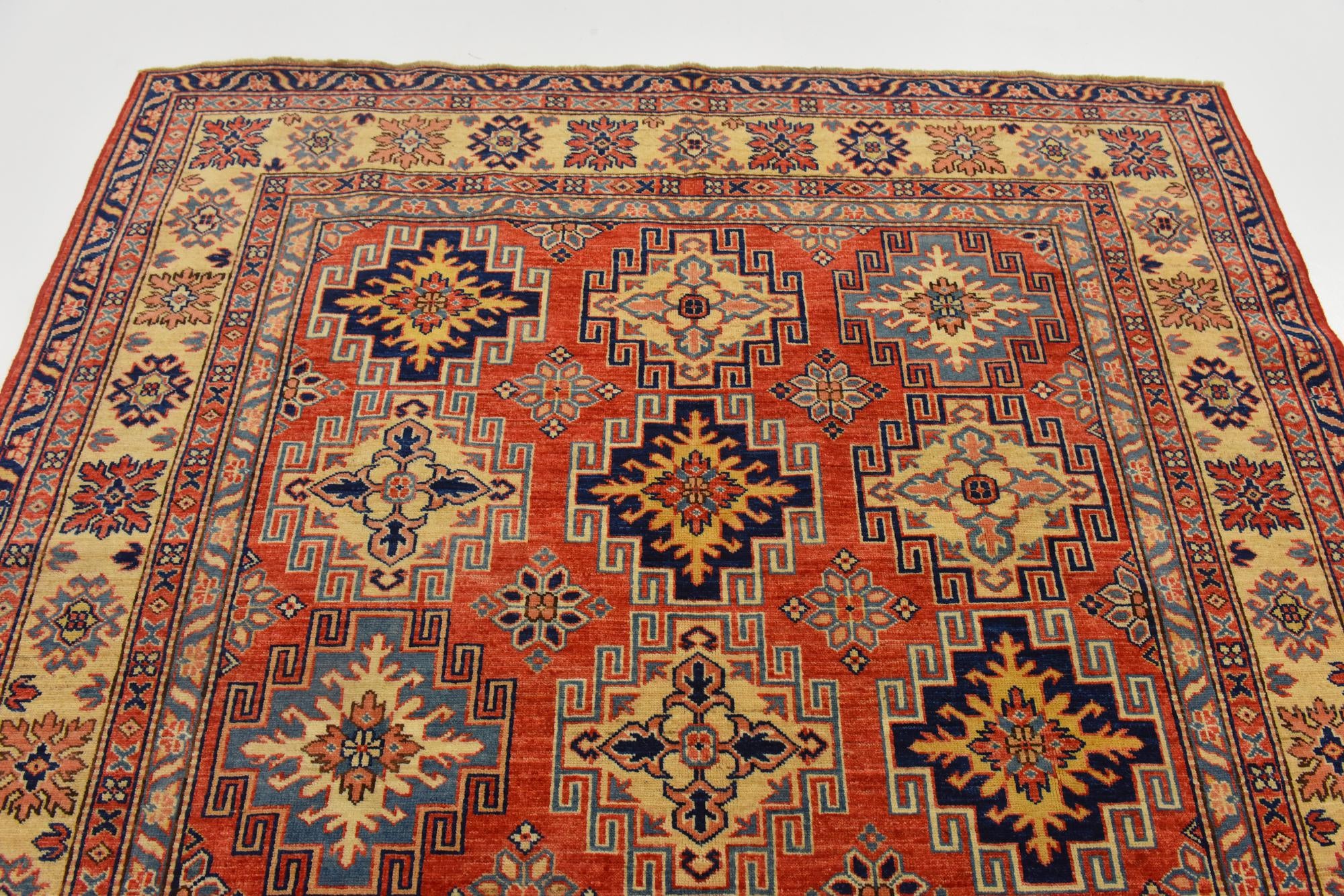 170cm x 235cm anudado a mano Kazak Alfombra Oriental