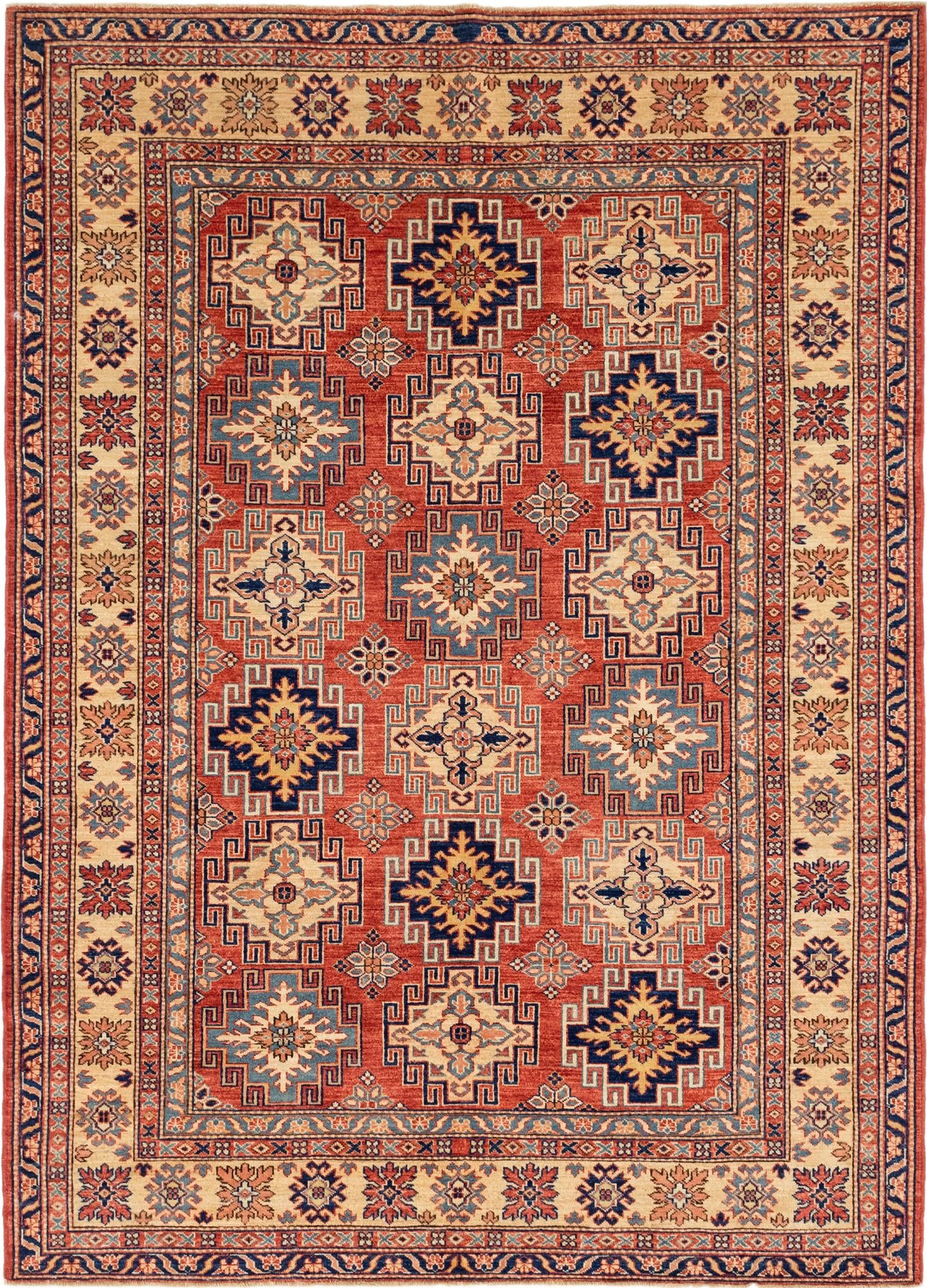 170cm x 235cm anudado a mano Kazak Alfombra Oriental