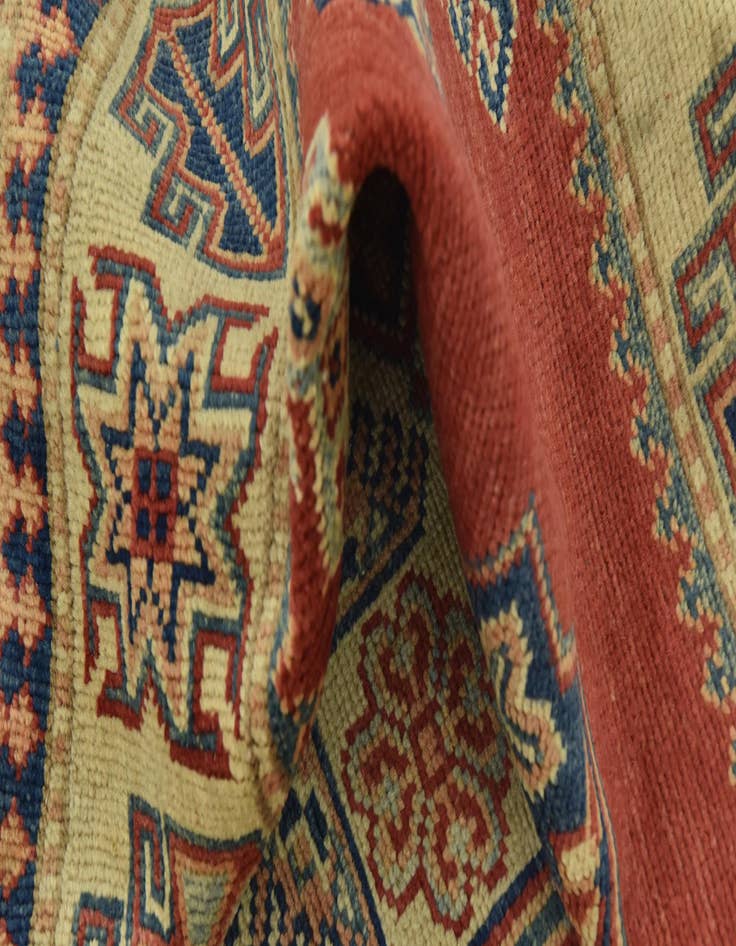 Detail image of 4' 2 x 6'  Hand Knotted Kazak Rug