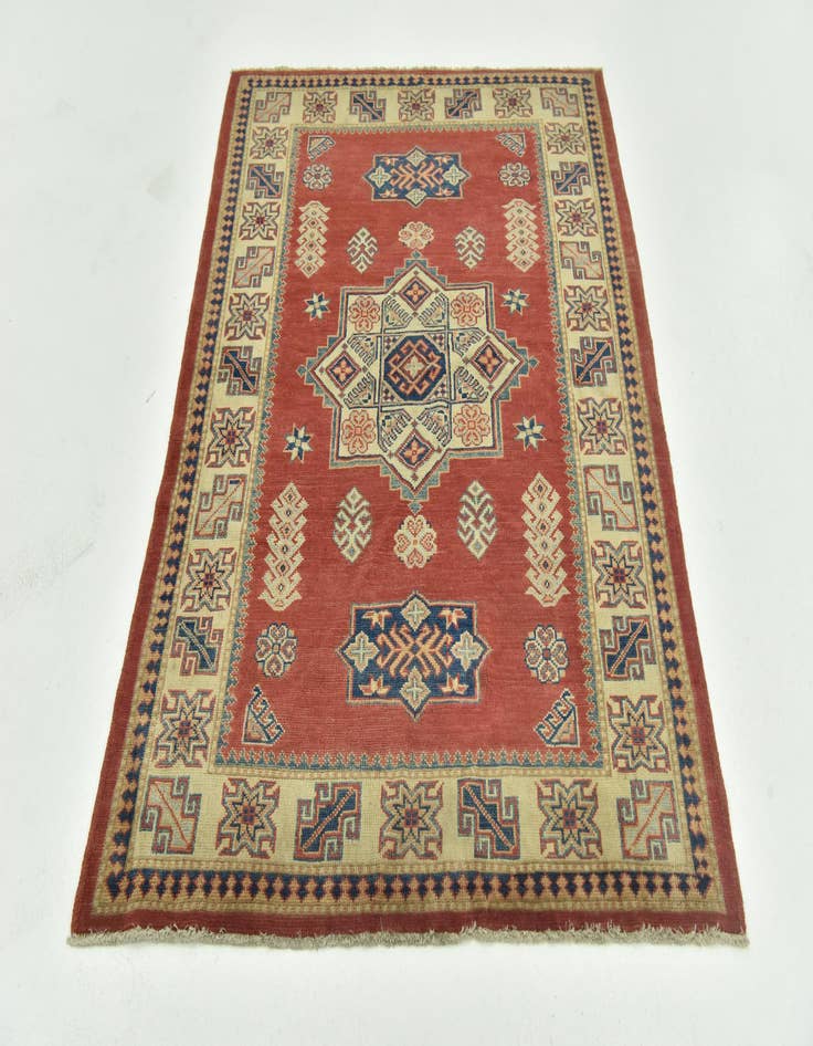 Detail image of 4' 2 x 6'  Hand Knotted Kazak Rug