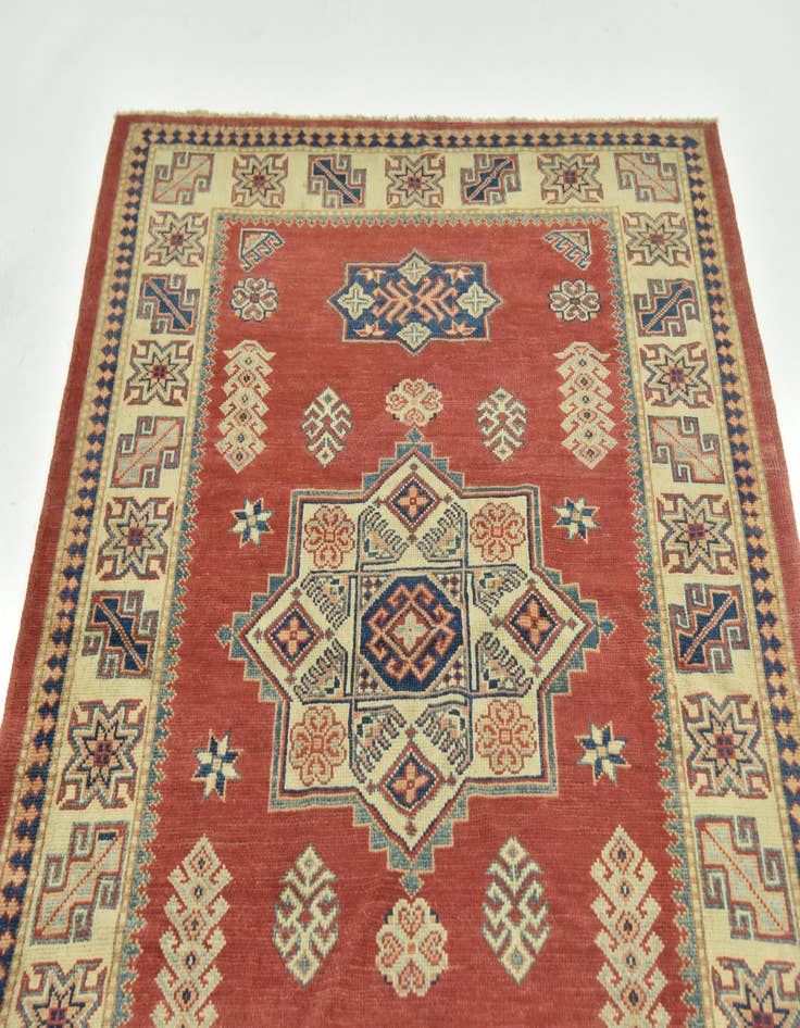 Detail image of 4' 2 x 6'  Hand Knotted Kazak Rug