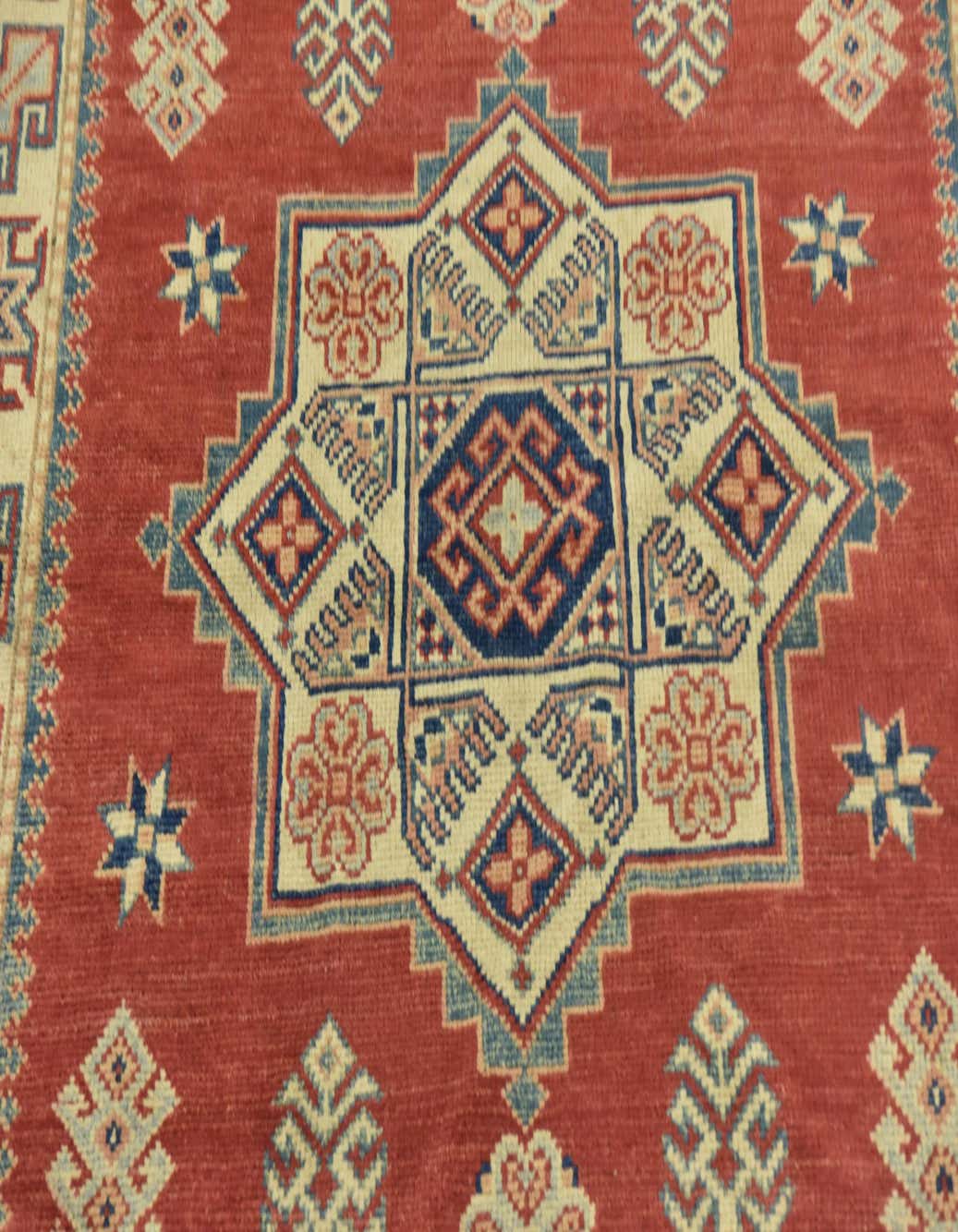 Detail image of  4' 2 x 6'  Hand Knotted Kazak Rug
