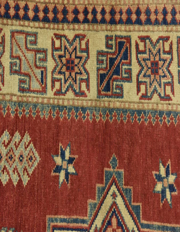 Detail image of 4' 2 x 6'  Hand Knotted Kazak Rug