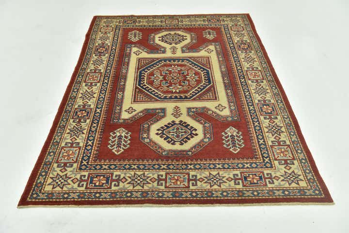 4' 9 x 6' 5 Hand Knotted Kazak Rug