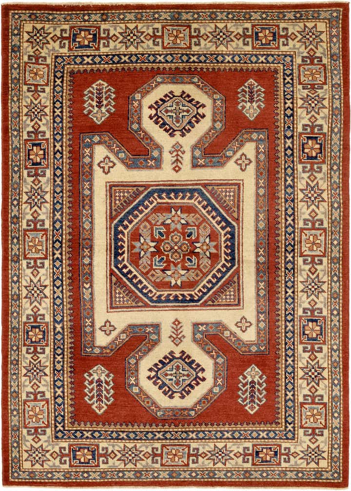 4' 9 x 6' 5 Hand Knotted Kazak Rug