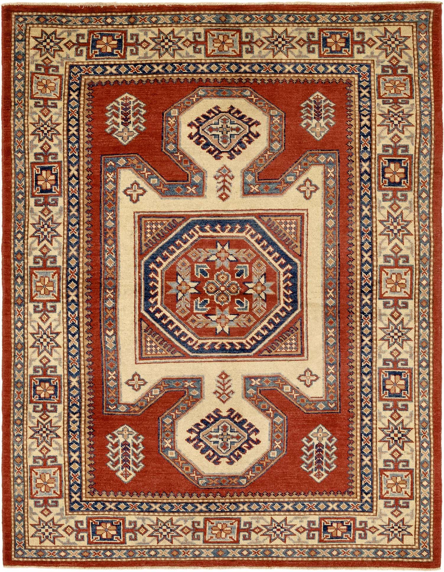 4' 9 x 6' 5 Hand Knotted Kazak Rug
