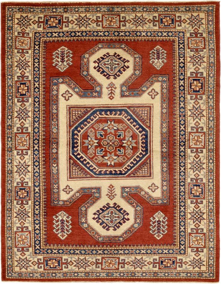 Detail image of 4' 9 x 6' 5 Hand Knotted Kazak Rug