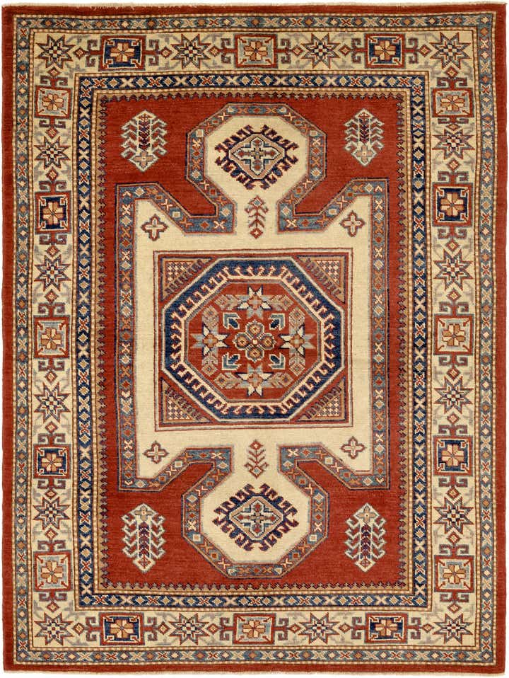 4' 9 x 6' 5 Hand Knotted Kazak Rug