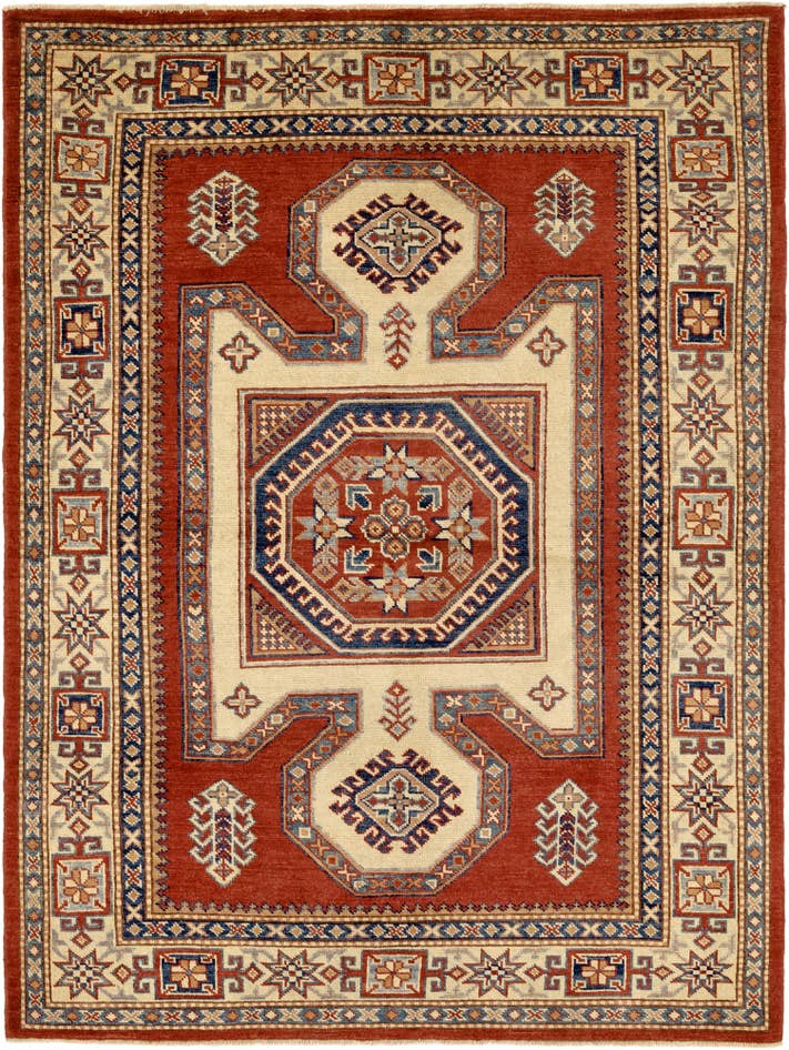 Detail image of 4' 9 x 6' 5 Hand Knotted Kazak Rug