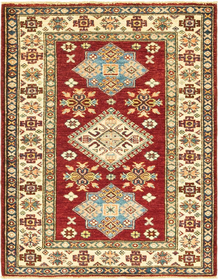 Detail image of 2' 10 x 3' 10 Hand Knotted Kazak Oriental Rug