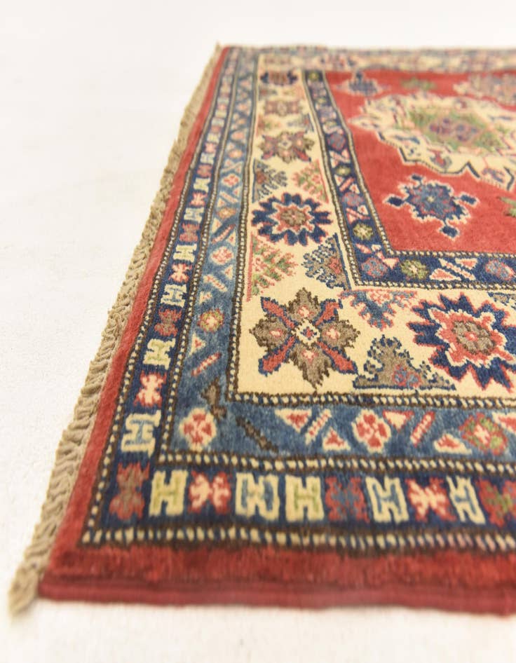 Detail image of 3' 11 x 5' 7 Hand Knotted Kazak Rug