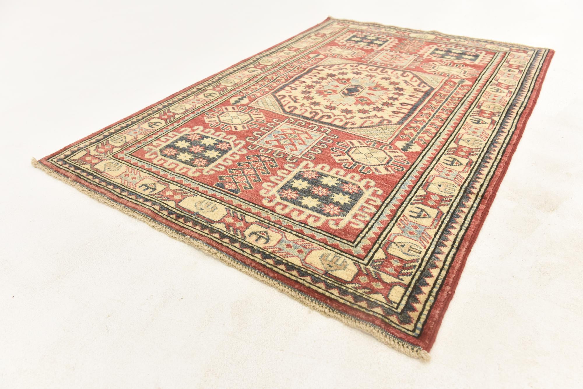 3' 5 x 5' 1 Hand Knotted Kazak Rug