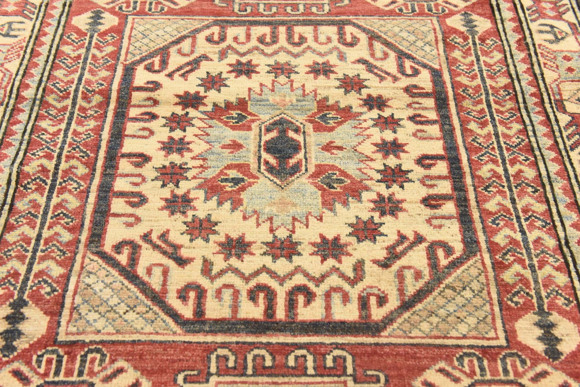 3' 5 x 5' 1 Hand Knotted Kazak Rug