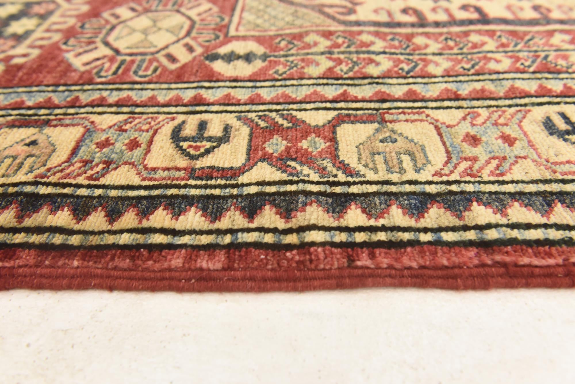 3' 5 x 5' 1 Hand Knotted Kazak Rug