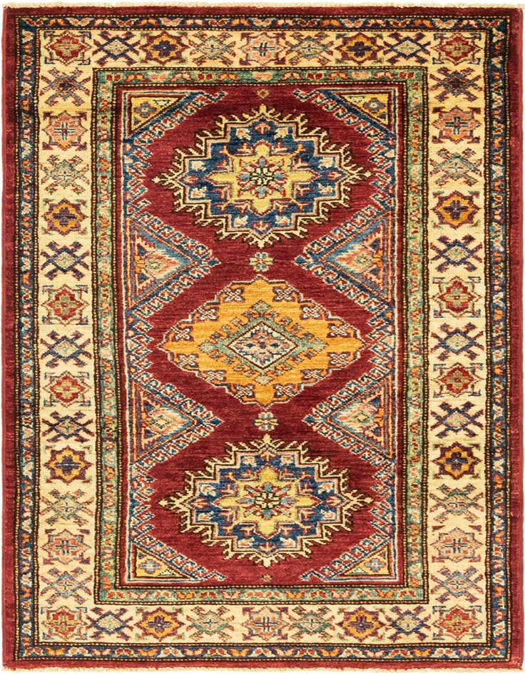 Detail image of 2' 7 x 4' 5 Hand Knotted Kazak Oriental Rug