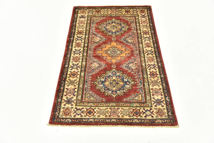 Detail image of 2' 7 x 4' 3 Hand Knotted Kazak Oriental Rug