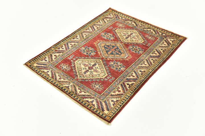 90cm x 115cm Handgeknüpft Kazak Orientalisch Teppich