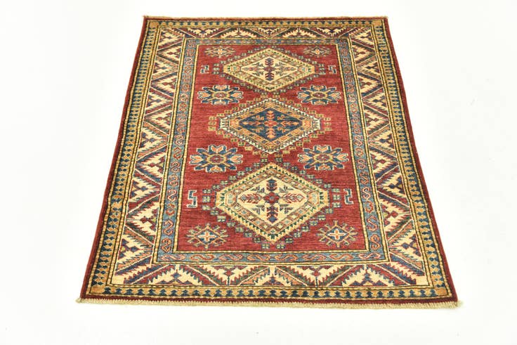 Detailansicht von 90cm x 115cm Handgeknüpft Kazak Orientalisch Teppich