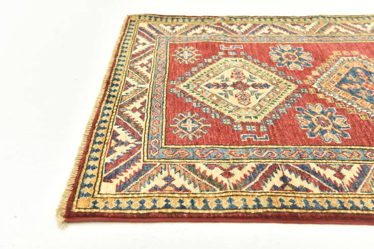 Detailansicht von 90cm x 115cm Handgeknüpft Kazak Orientalisch Teppich