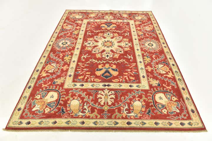 5' 8 x 7' 9 Hand Knotted Kazak Rug