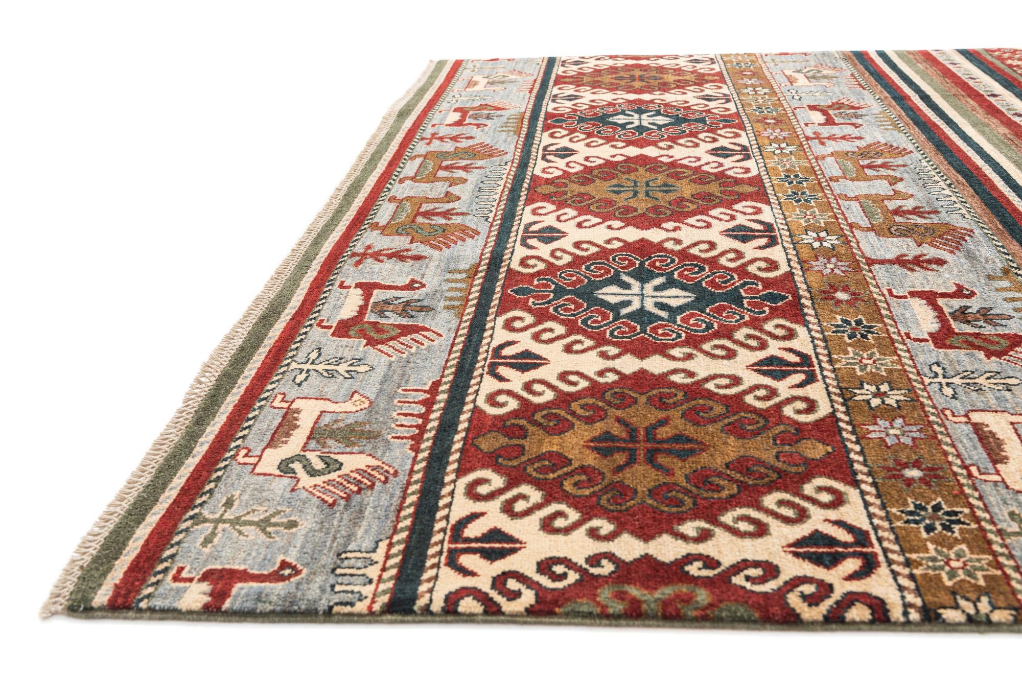 6' 7 x 9' 5 Hand Knotted Kazak Rug