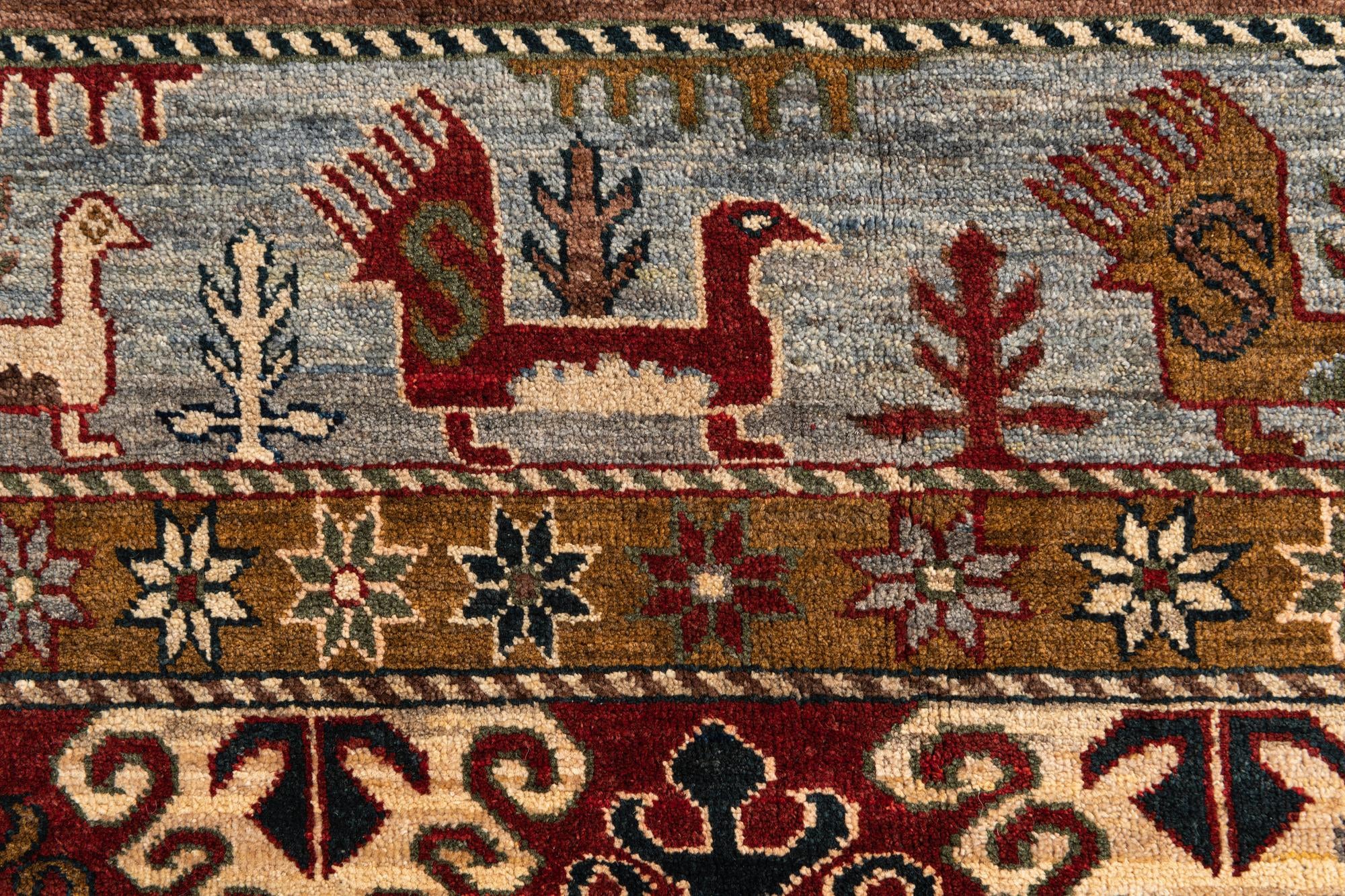 6' 7 x 9' 5 Hand Knotted Kazak Rug