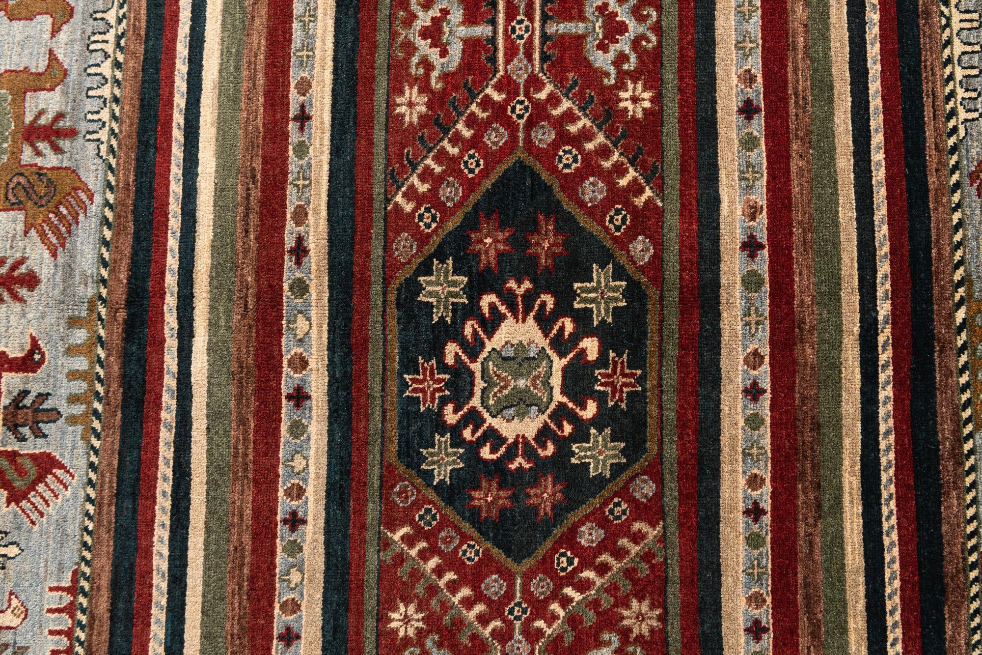 6' 7 x 9' 5 Hand Knotted Kazak Rug