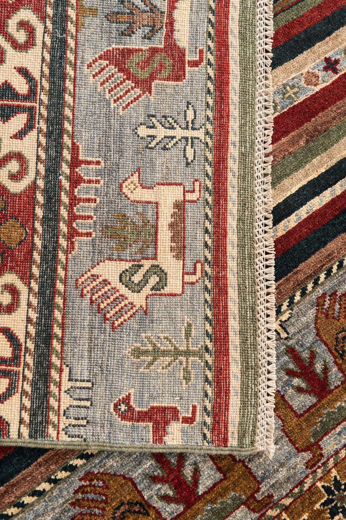 6' 7 x 9' 5 Hand Knotted Kazak Rug