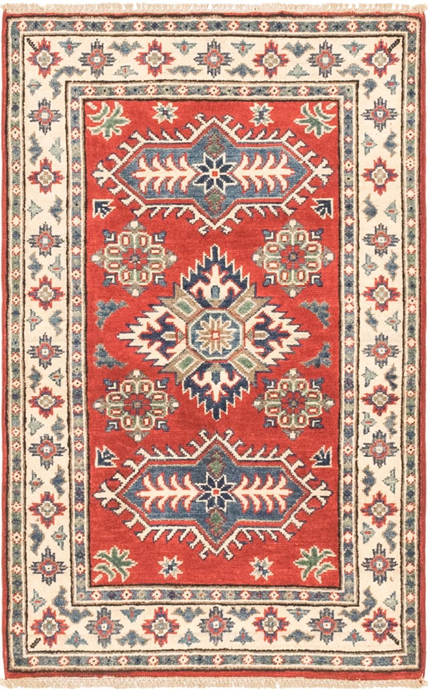 2' 6 x 4' Hand Knotted Kazak Rug