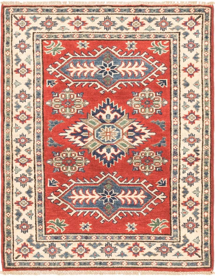 Detail image of 2' 6 x 4' Hand Knotted Kazak Rug