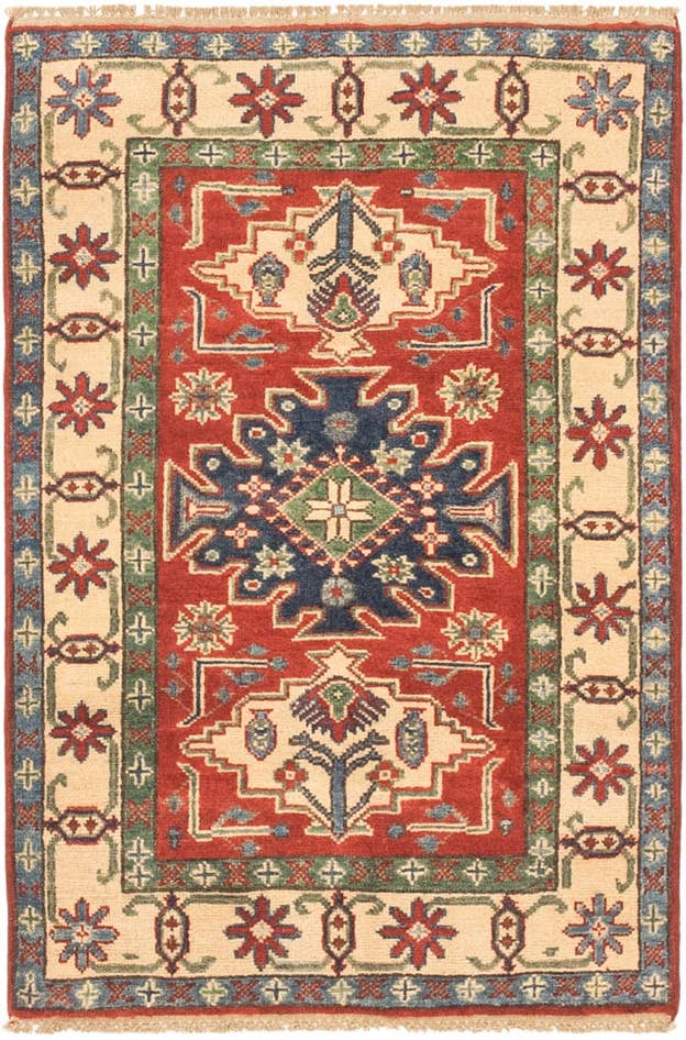 Detail image of 2' 8 x 4' 1 Hand Knotted Kazak Rug