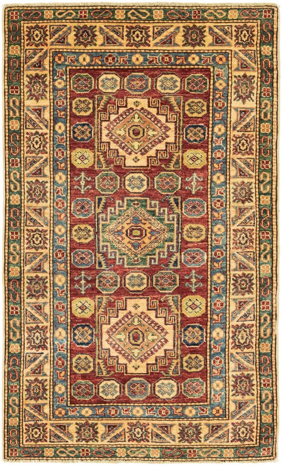 Detail image of 2' 7 x 4' 6 Hand Knotted Kazak Oriental Rug