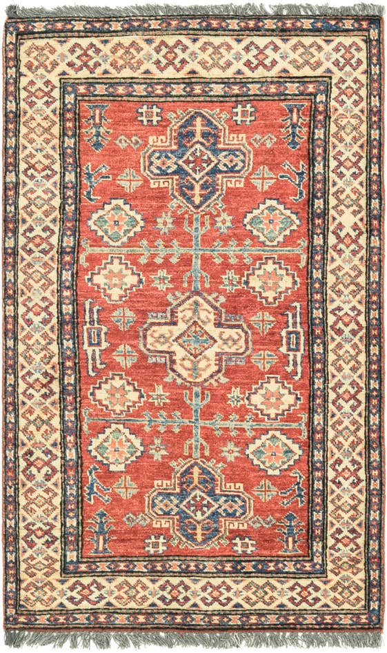 Detail image of 2' 8 x 4' 6 Hand Knotted Kazak Oriental Rug