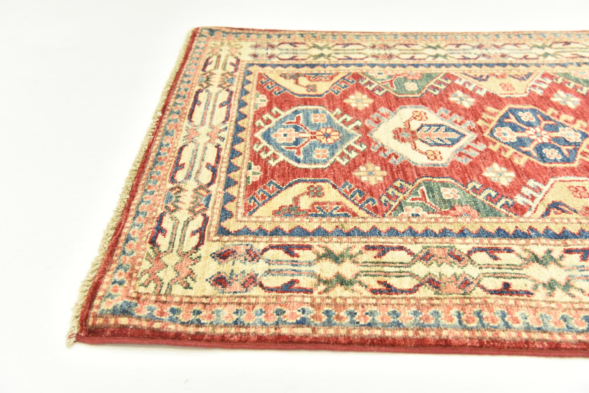 3' x 4' 2 Hand Knotted Kazak Oriental Rug