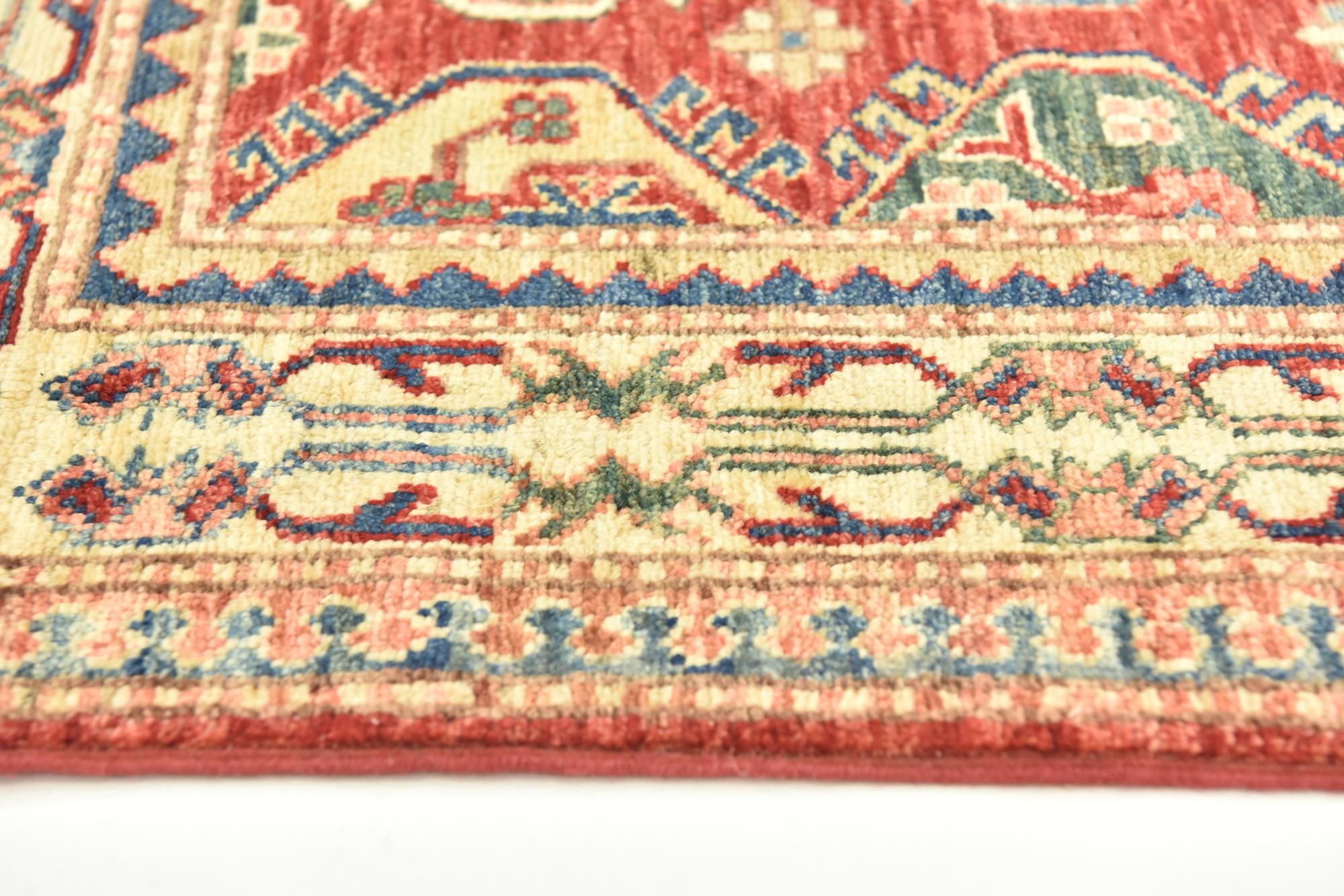 3' x 4' 2 Hand Knotted Kazak Oriental Rug