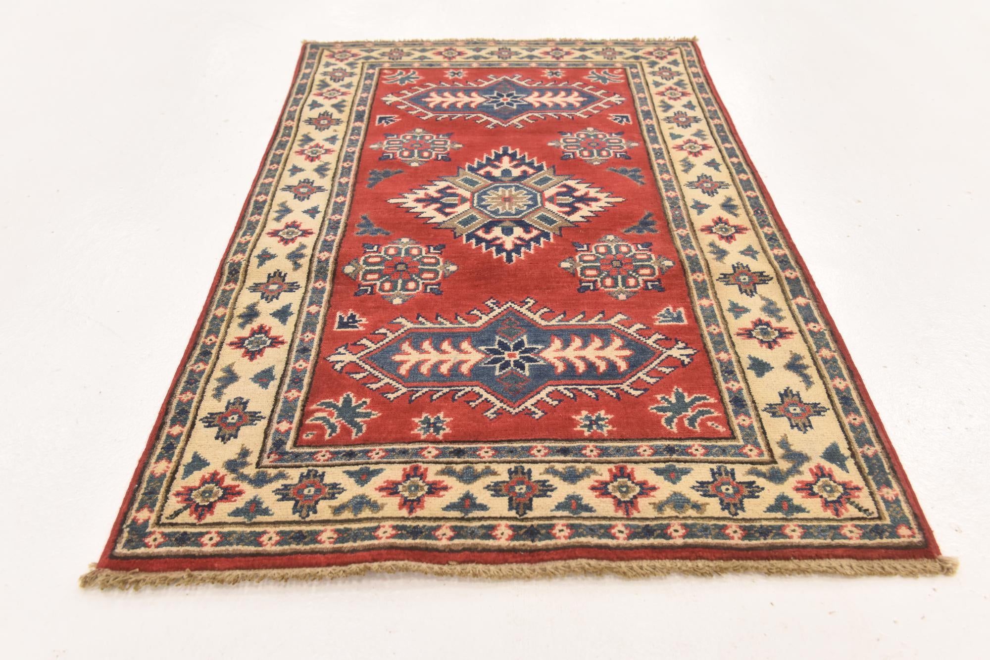 2' 7 x 4' Hand Knotted Kazak Rug