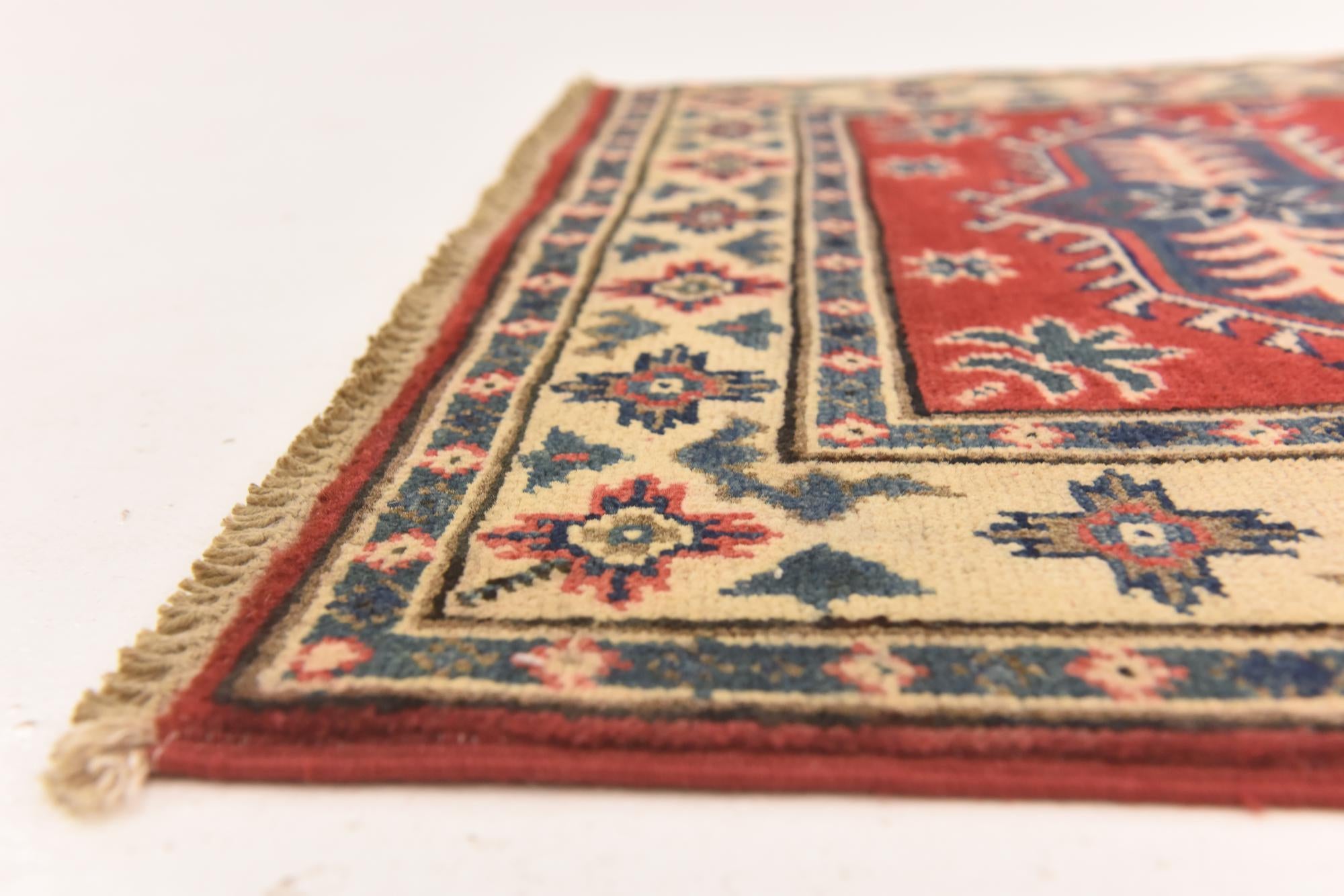 2' 7 x 4' Hand Knotted Kazak Rug