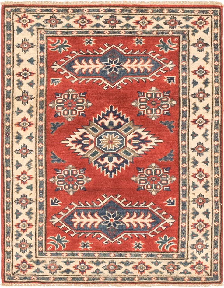Detail image of 2' 7 x 4' Hand Knotted Kazak Rug