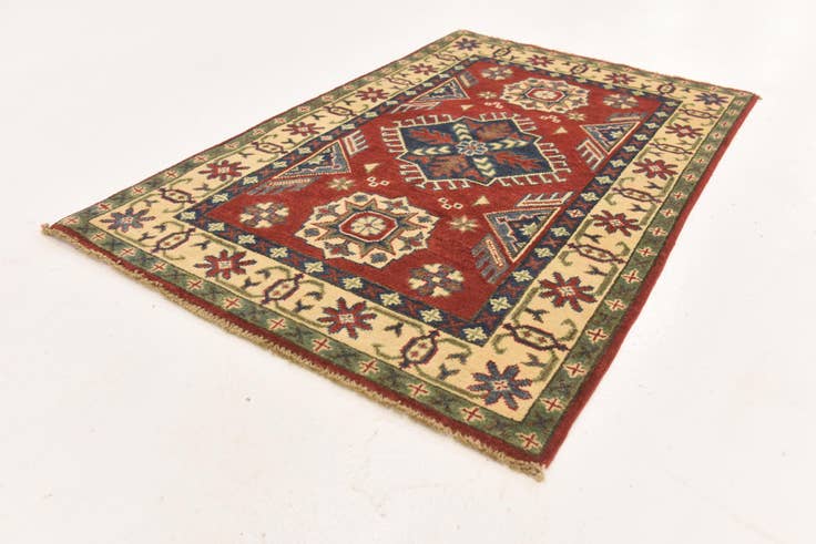 Detailansicht von 80cm x 130cm Handgeknüpft Kazak Teppich